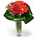 Carmen. A delicate and stylish arrangement of red gerberas and roses in a vase.. Den Haag