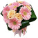 Pastelle. Round bouquet of gerberas and roses in soft pastel-and-pink colors.. Den Haag