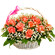 Poetry of feelings. Beautifully decorated basket of pink roses with assorted greens.. Den Haag